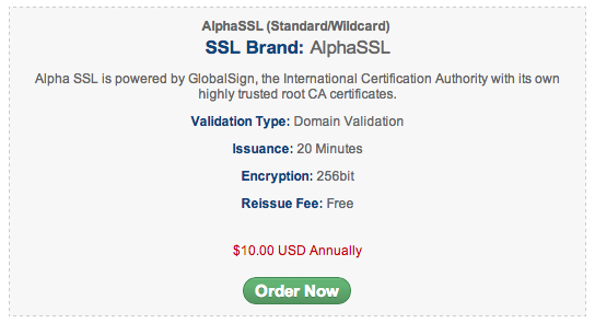 AlphaSSL Certificate